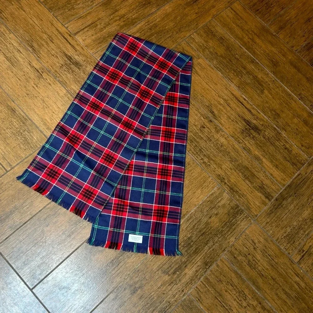 Vintage Scottish Weaver  100% Wool Tartan Plaid Rectangular Scarf